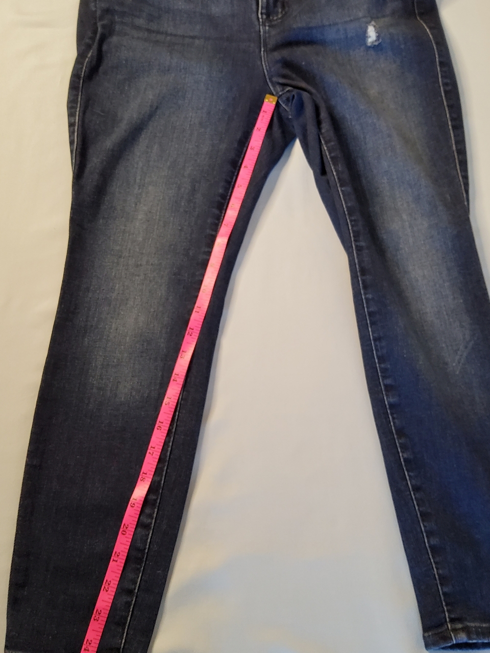 Torrid Dark Wash Skinny Jeans with Light Distressing - Picture 4 of 9